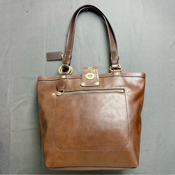 Coach Vintage Lily Legacy 13757 Turn Lock Shoulder Bag Handbag Brown - Picture 6 of 11